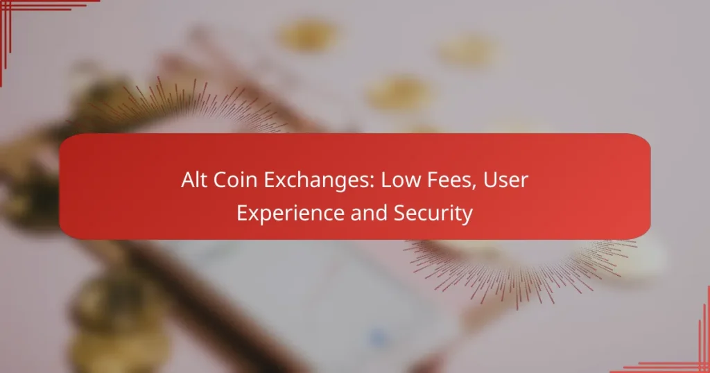 Alt Coin Exchanges: Low Fees, User Experience and Security