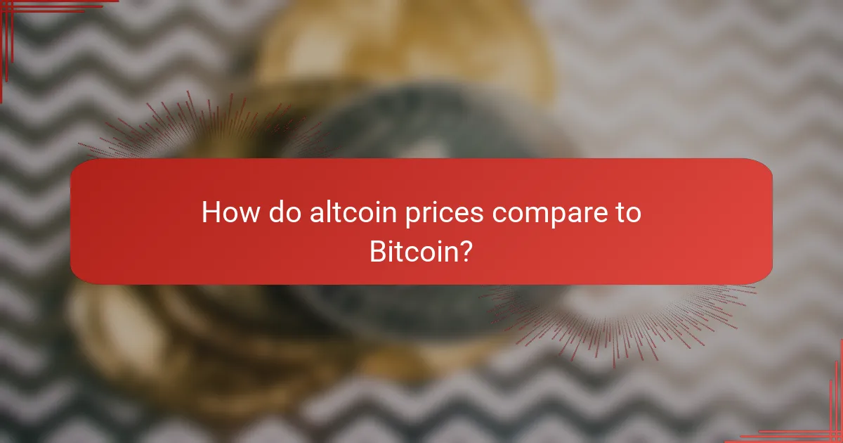 How do altcoin prices compare to Bitcoin?