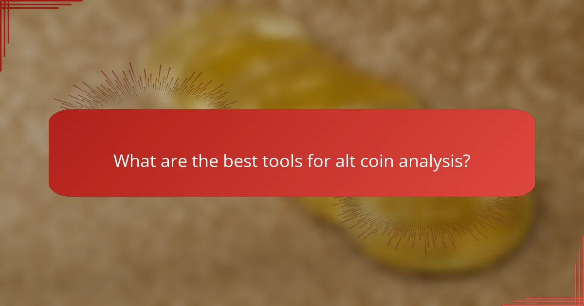 What are the best tools for alt coin analysis?