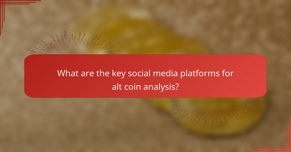 What are the key social media platforms for alt coin analysis?