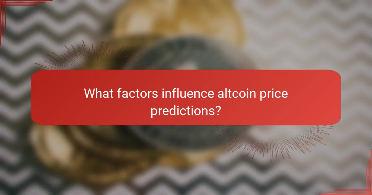 What factors influence altcoin price predictions?