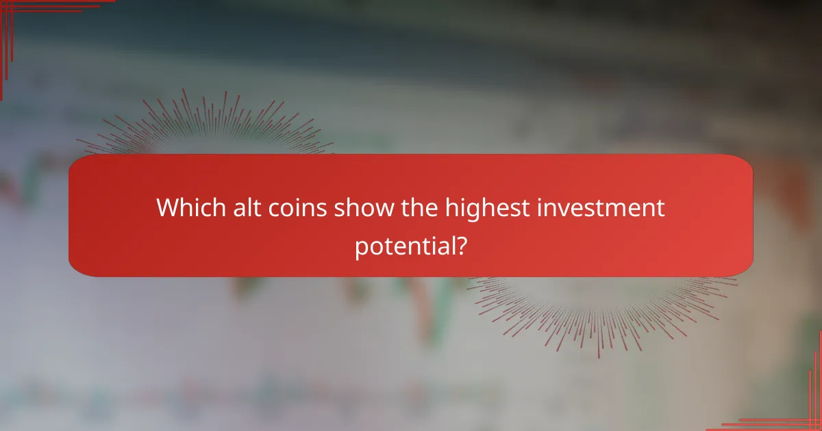 Which alt coins show the highest investment potential?